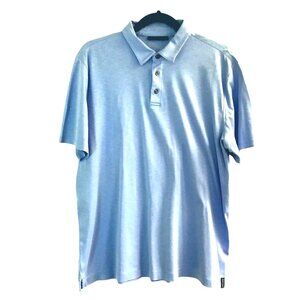 PERRY ELLIS- MENS BLUE SHORT SLEEVE POLO SHIRT SIZE LARGE
